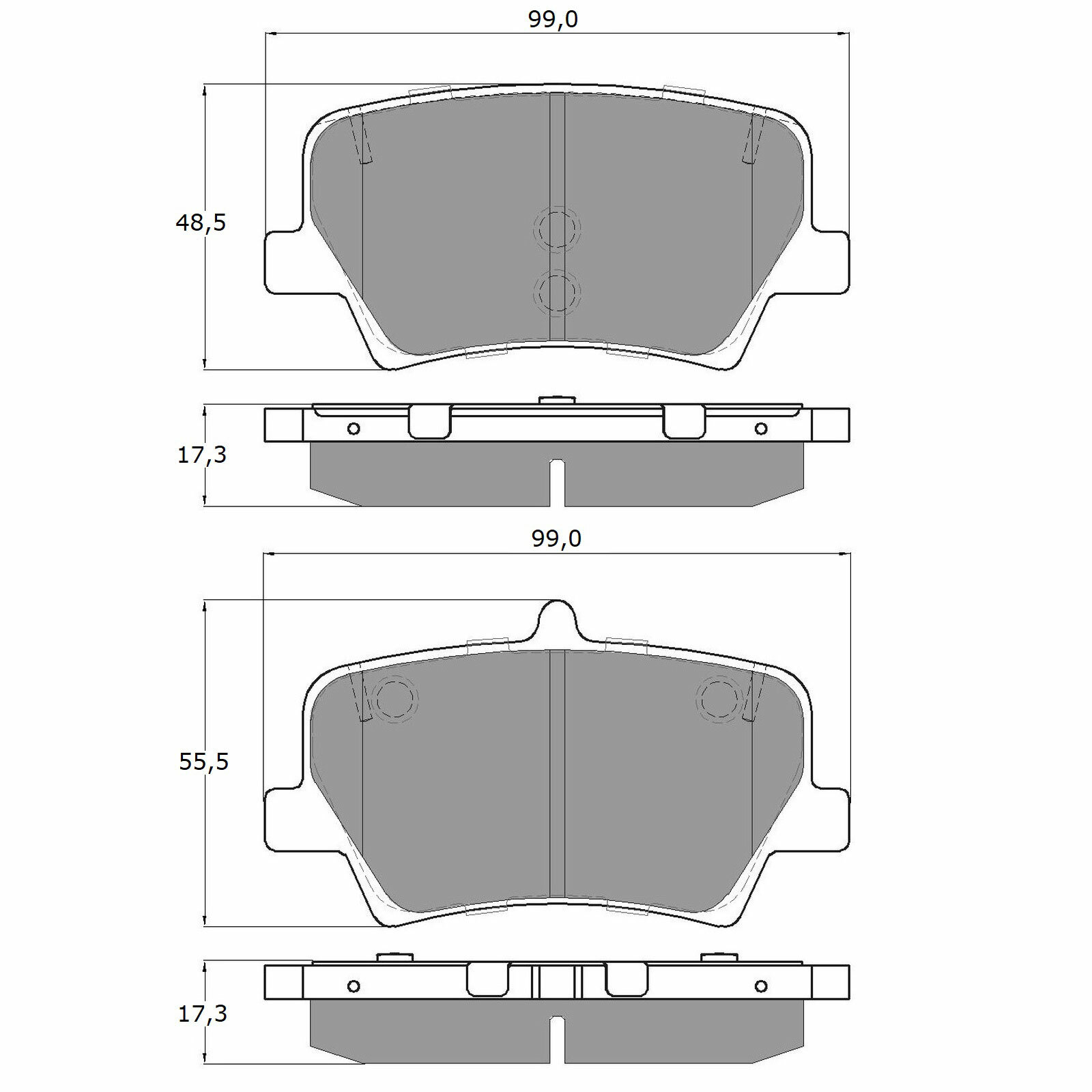 Sada brzdových destiček, kotoučová brzda TOMEX Brakes